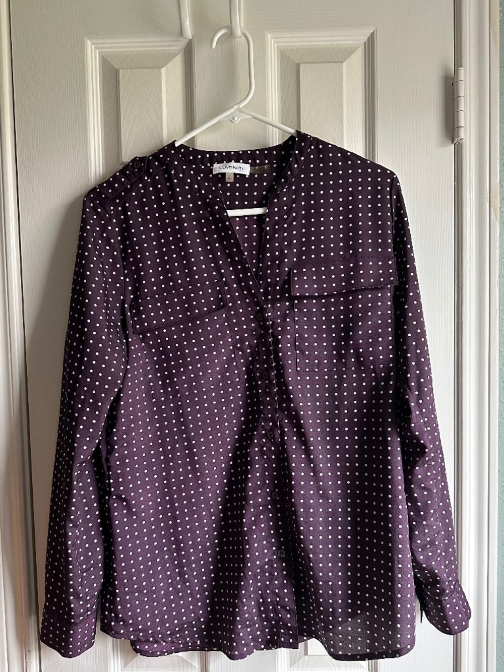 Stitch Fix Calvin Klein Kerren Roll-Tab Button Down Blouse Women's Size Small